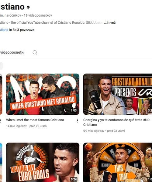 Ronaldo zatresel Youtube sceno