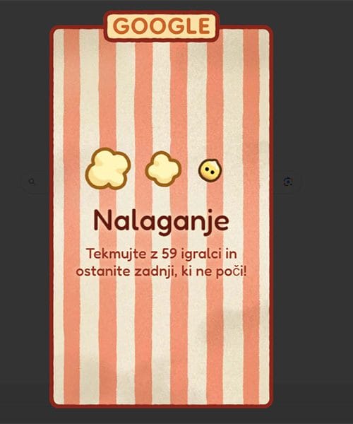 Pokovka (popcorn) je današnji Google Doodle