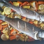 Brancin in cipel v pečici