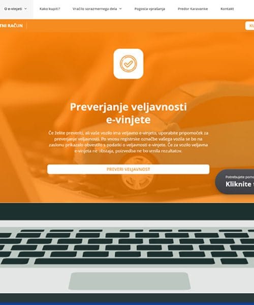Preverjanje e-vinjete na DARS-ovi spletni strani