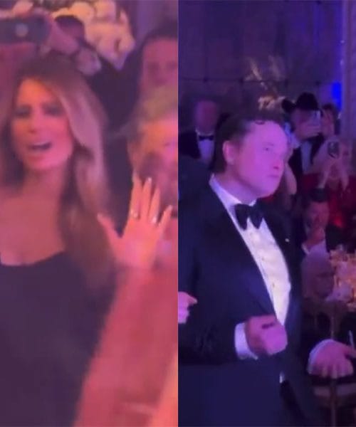 Melania, Donald in Elon plešejo za novo leto