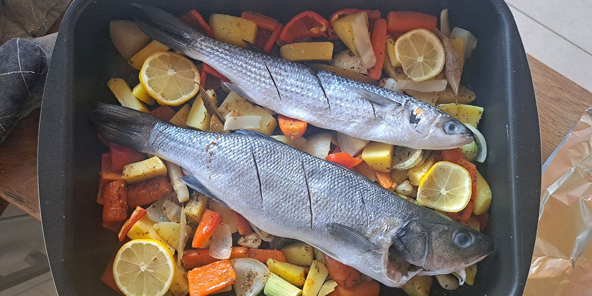 Cipel in brancin pred pečenjem