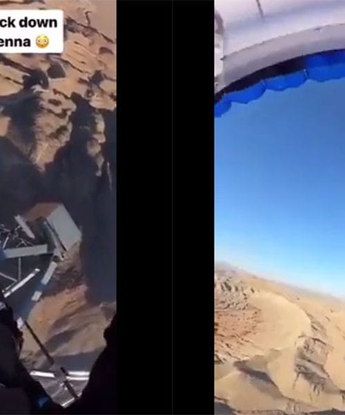 Najboljši način za sestop z antene? Adrenalinski skok s padalom