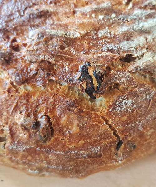 Kruh z orehi, pečen v litoželezni posodi – hrustljava skorja in mehka sredica