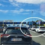 Kolona na Lučkem, avtocesta proti morju