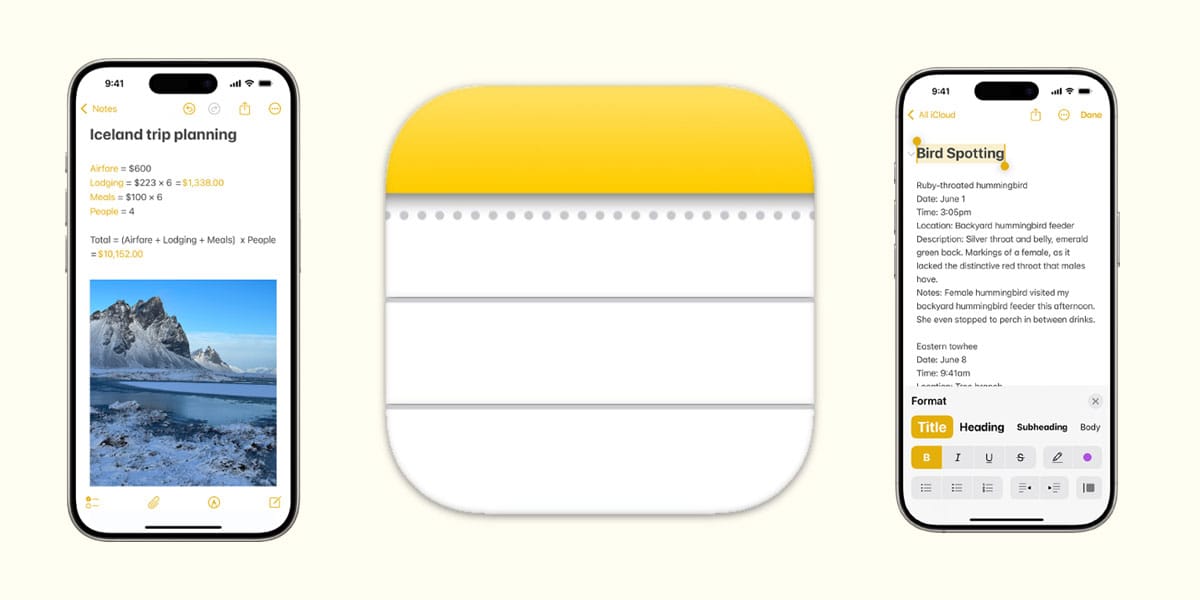 Apple Notes aplikacija