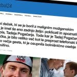 Lažen zapis, Tadej Pogačar, Luka, bolnica