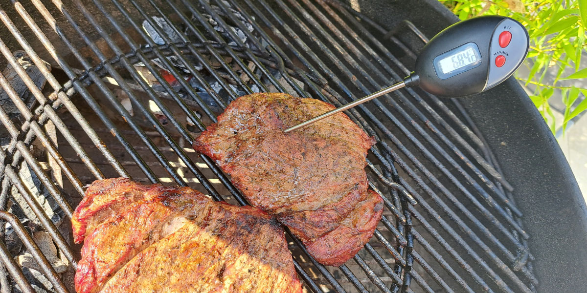 Merjenje temperature mesa, žar