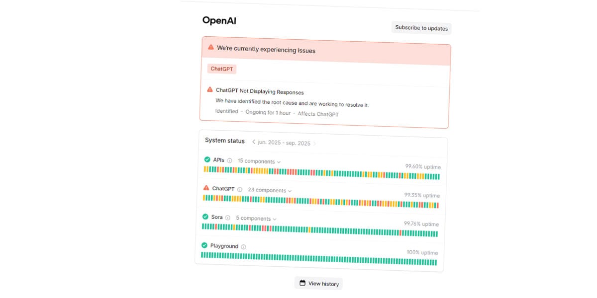 Chat GPT ne prikazuje odgovorov
