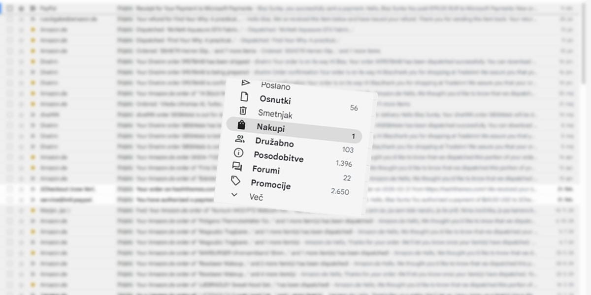 Gmail nakupovanje