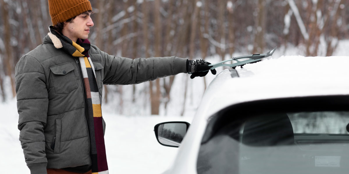 Odstranjevanje snega z avtomobila