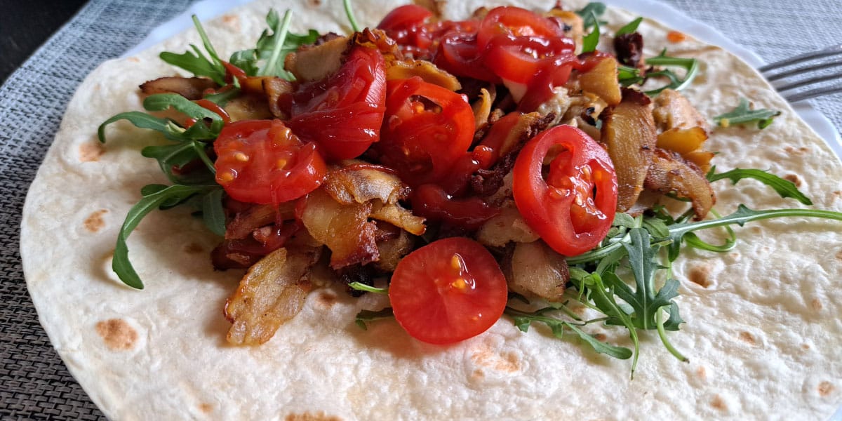 Tortilja, rukola, kosilo