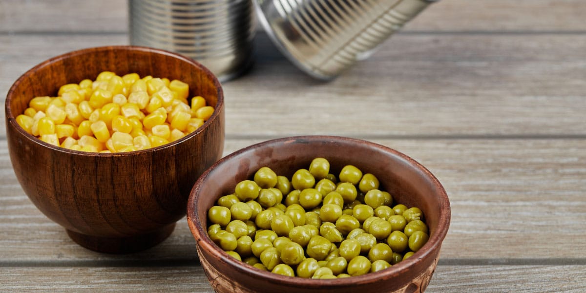 Koruza in fižol iz konzerve