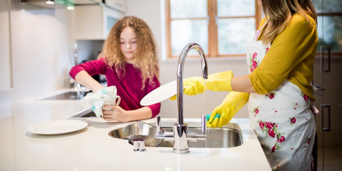 Omarica, pomivanje posode