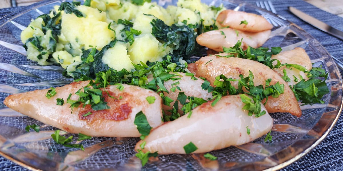 Kuhan krompir, blitva, lignji