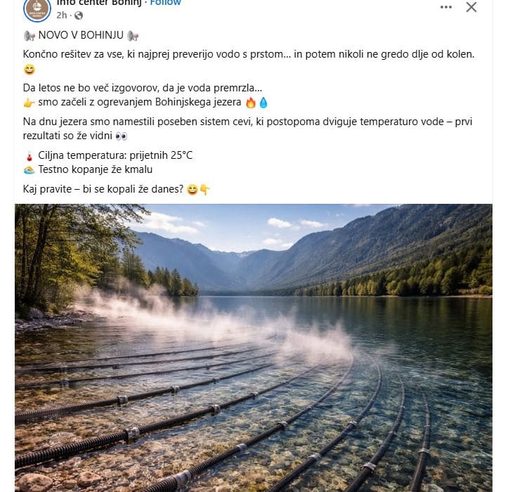 Ogrevanje Bohinjskega jezera