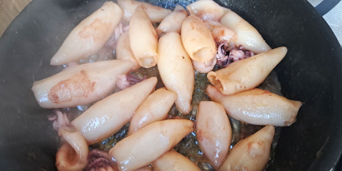 Pečeni lignji v olju