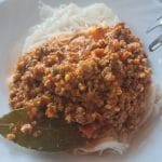 Riževi rezanci z bolonjsko omako