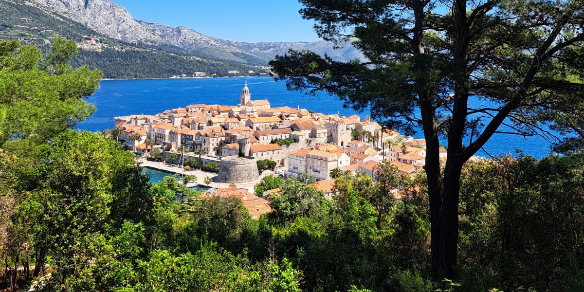 Korčula, panorama od zgoraj