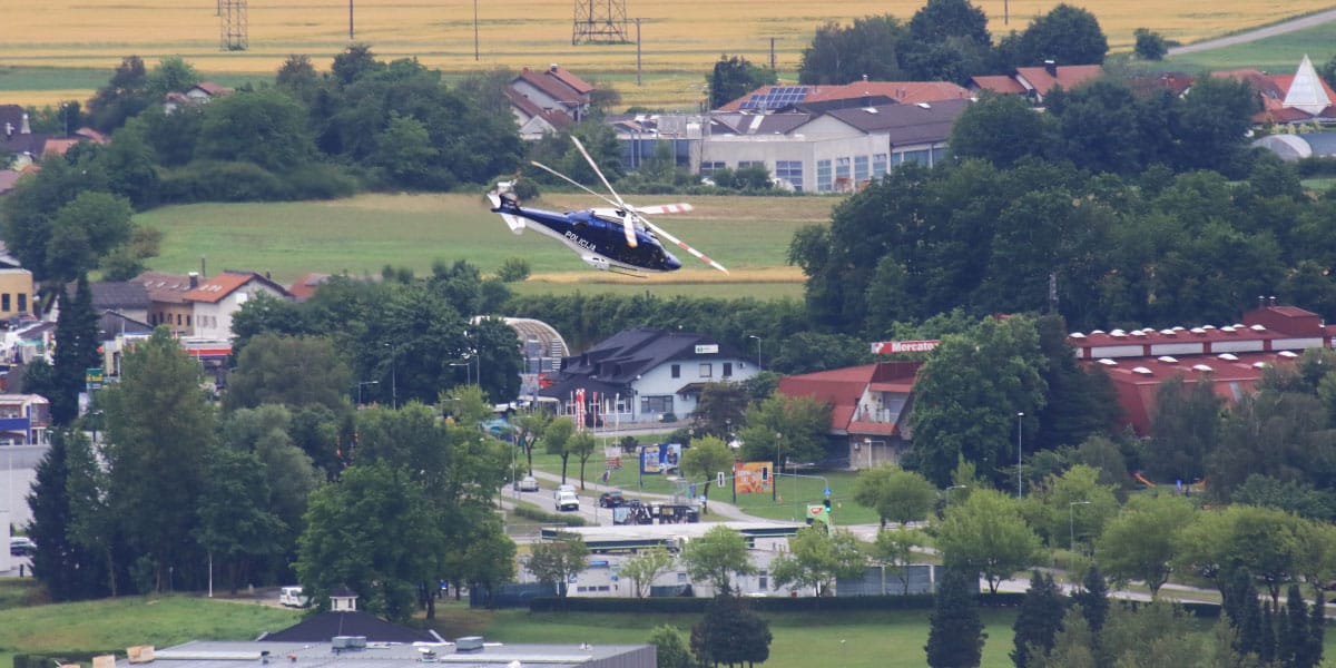 Policijski helikopter nad Krškim