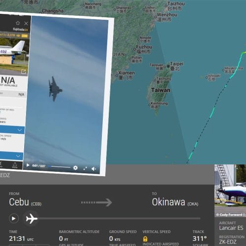 Na poti iz Nove Zelandije v Slovenijo ju je prestregel japonski F-15