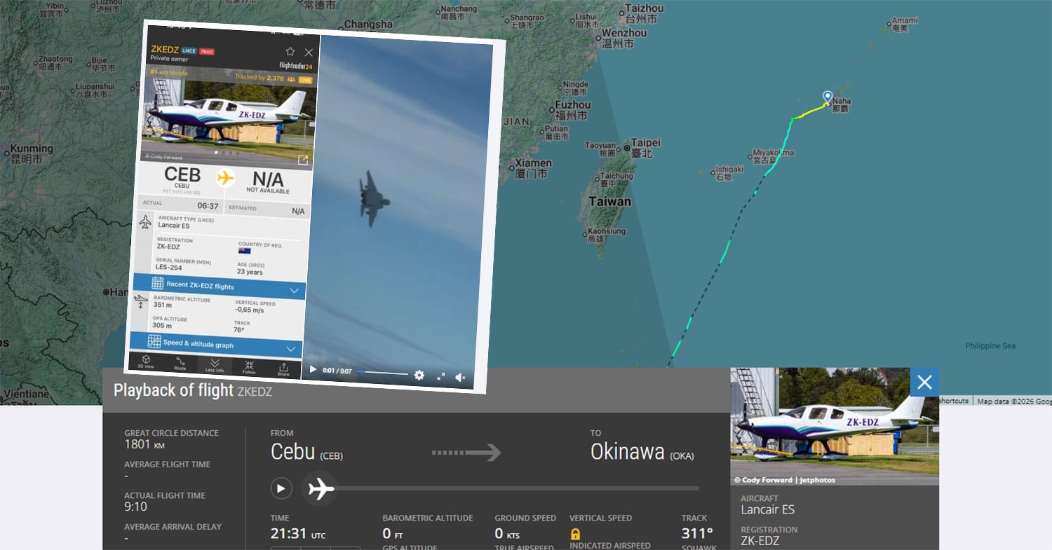 Na poti iz Nove Zelandije v Slovenijo ju je prestregel japonski F-15