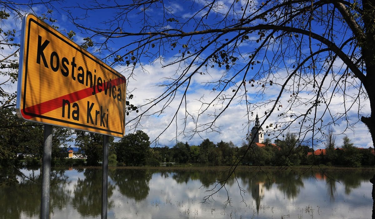 Kostanjevica na Krki ob visokem vodostaju