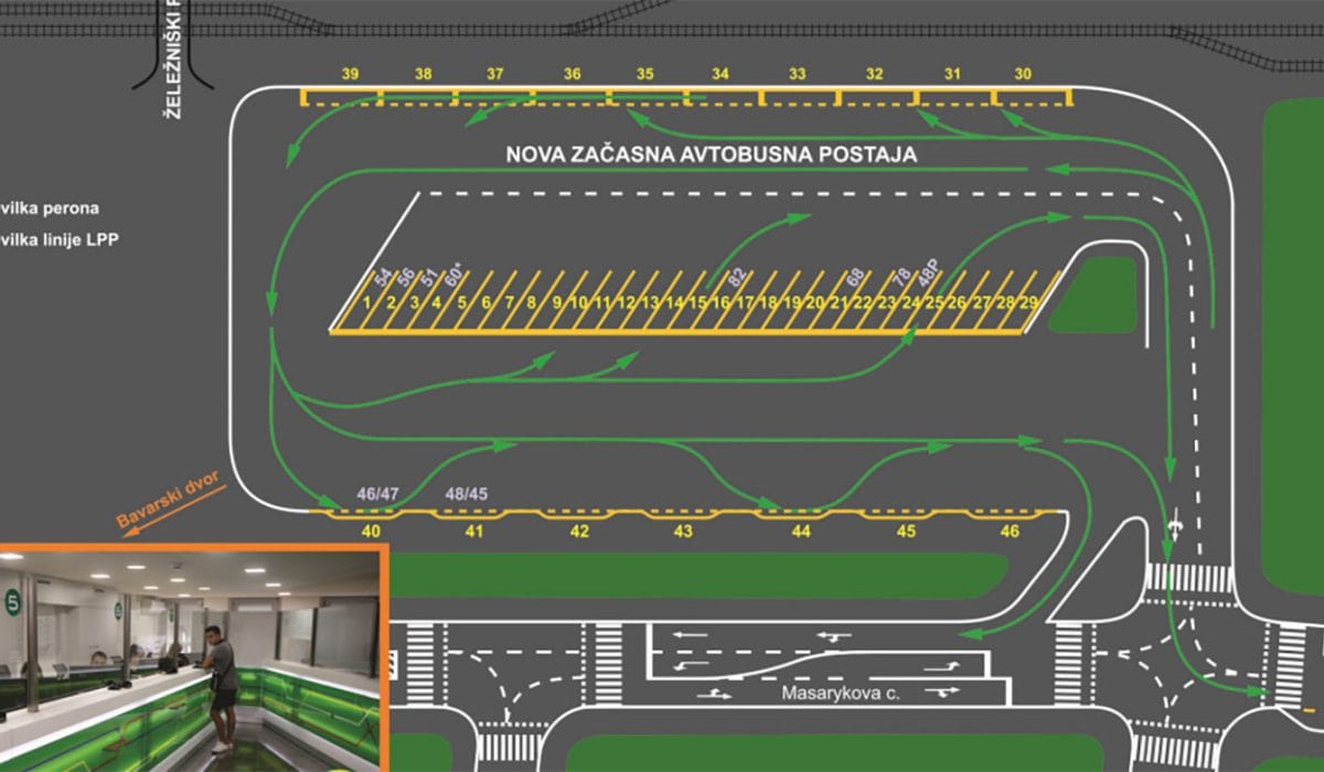 Nova začasna avtobusna postaja v Ljubljani
