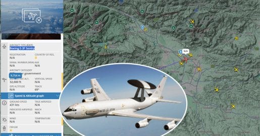 Nad Slovenijo je v torek letelo nenavadno letalo,  “leteči radar” Boeing E-3F Sentry