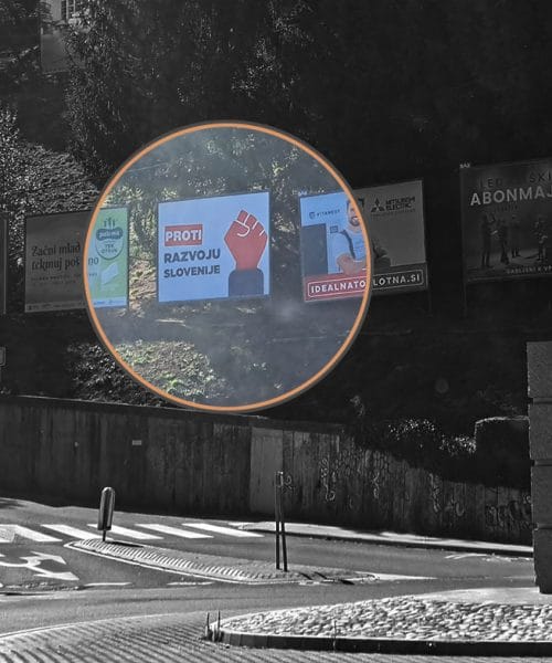 Ob cestah novi jumbo plakati, kdo stoji za sporočilom “PROTI razvoju Slovenije”?