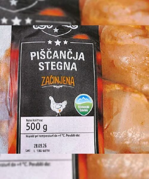 Kupili ste piščančja stegna v Lidlu? Preverite embalažo, izdelek odpoklican