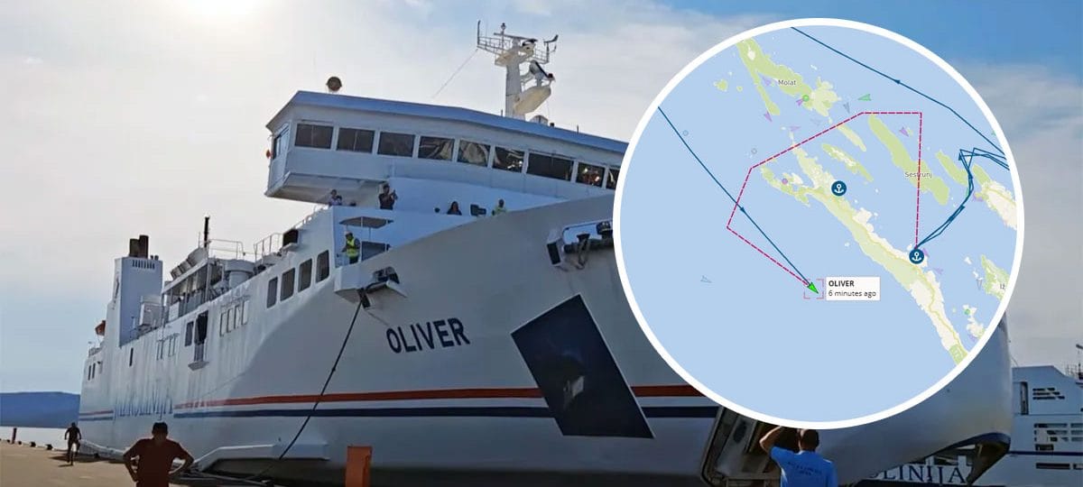 Nova rotacija trajektov Jadrolinije, Oliver se vrača proti Splitu