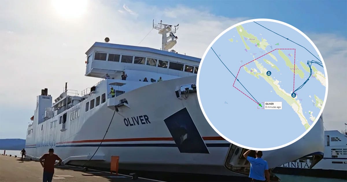 Nova rotacija trajektov Jadrolinije, Oliver se vrača proti Splitu