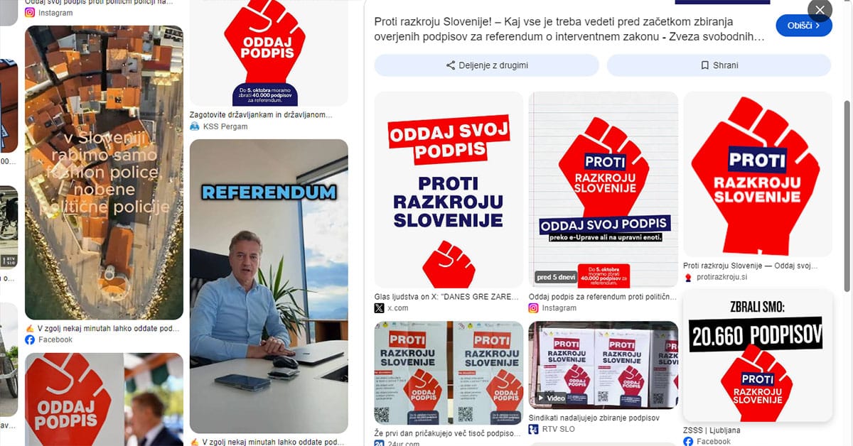 Akcija zbiranja podpisov Proti razkroju Slovenije
