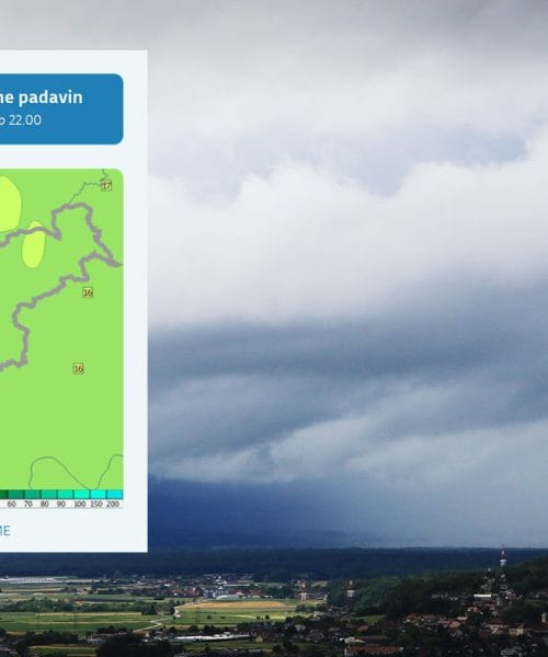Vreme se bo v sredo spremenilo, ponekod lahko pade več kot 100 litrov dežja