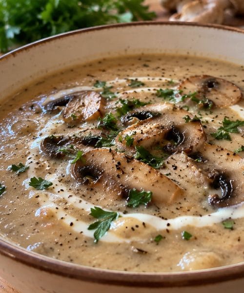 Kremna gobova juha, ki nasiti. Imamo preprost recept s krompirjem in smetano