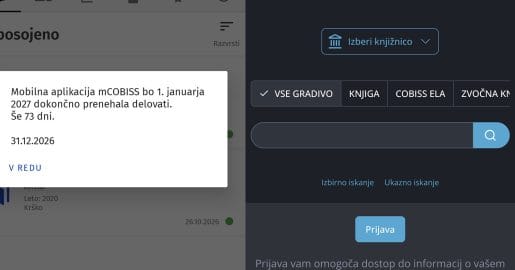 Uporabljate mCOBISS? Aplikacija ne bo več delovala, prihaja COBISS Plus