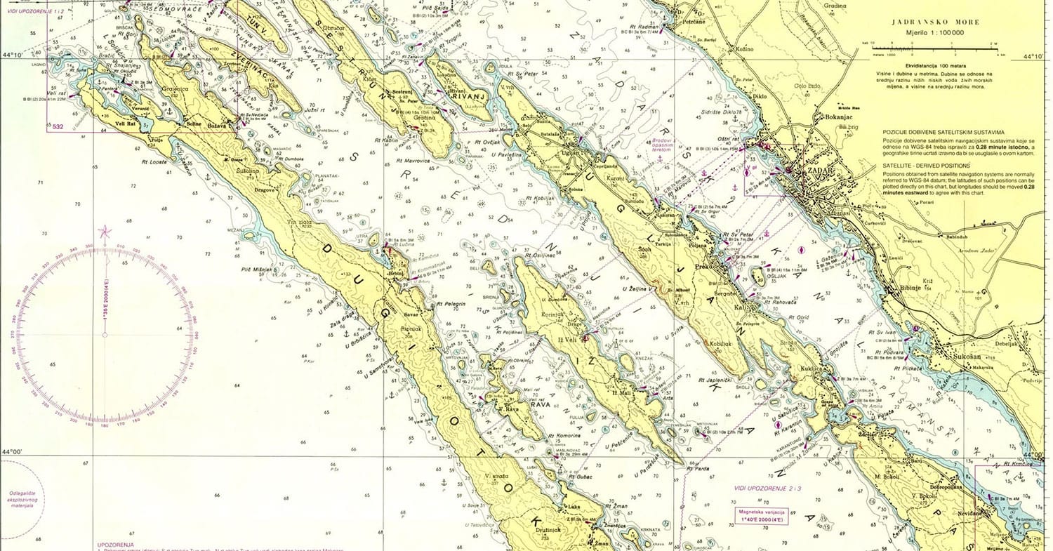 Nekoč so po teh kartah pluli po Jadranu, danes pa jih je skoraj povsem nadomestil GPS