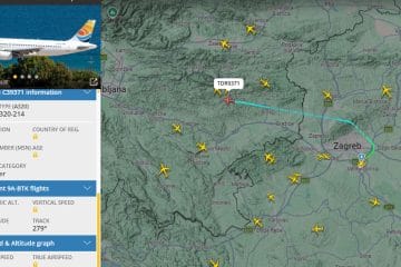 Nenavaden let med Zagrebom in Ljubljano: Airbus A320 je letel le dobre tri kilometre visoko