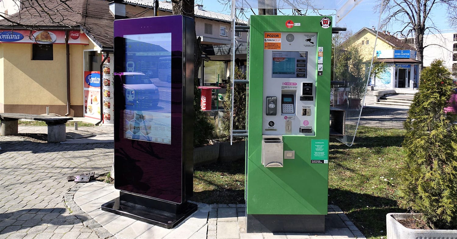 Moteno delovanje urbanomatov na delu območja Ljubljane